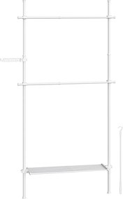 Guarda Roupa aberto até ao teto 33,5 x (84-123) x (208-310) cm com prateleira em Branco