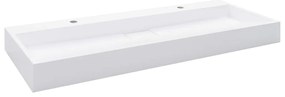 Lavatório 120x46x11 cm mineral/mármore fundido branco