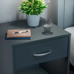 Conjunto de 2 Mesas de cabeceira Hamburgo 50x40x35cm antracite