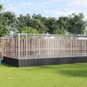vidaXL Aviário com extensão 725x307x212 cm aço prateado