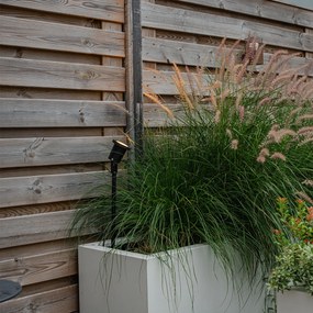 Foco de jardim ajustável preto IP44 com cabo e ficha - Basic