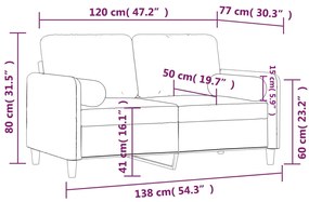 Sofá 2 lug. c/ almofadas decorativas 120 cm veludo rosa