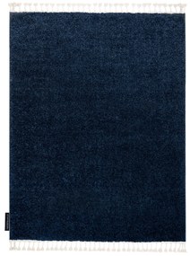 Tapete BERBER 9000 azul escuro Franjas berbere marroquino shaggy