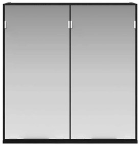Armário Espelho para Casa de Banho - Carvalho Preto, 64x20x66.5 cm, Fe
