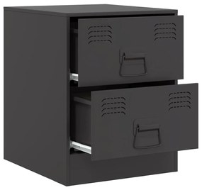 Mesas de cabeceira 2 pcs 34,5x39x44 cm aço preto