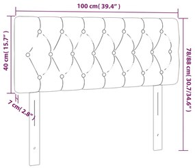 Cabeceira de cama tecido 100x7x78/88 cm cinzento-acastanhado