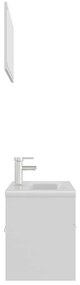 Conjunto de móveis de casa de banho derivados de madeira branco