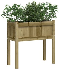 Vaso/floreira de jardim com pernas 70x31x70 cm pinho impregnado