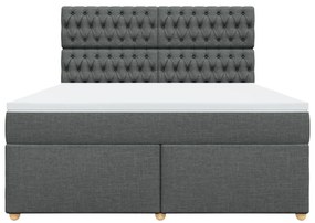 Cama com molas/colchão 180x200 cm tecido cinzento-escuro