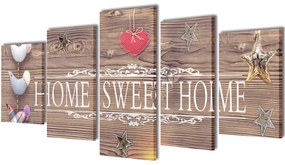 Políptico design "Home sweet home" 100 x 50