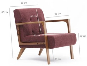 Cadeira Wing Kemer – Vermelho Claret – 69x80x83 cm