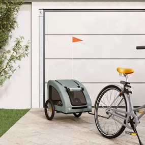 vidaXL Reboque bicicleta animais tecido oxford/ferro cinzento