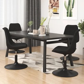 vidaXL Cadeiras de jantar giratórias 4 pcs veludo preto