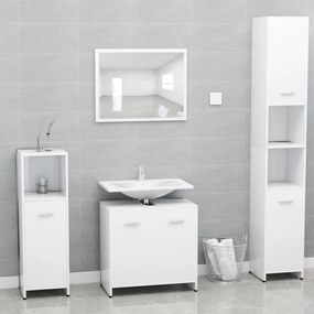 802579 vidaXL Conjunto de móveis casa de banho derivados de madeira branco