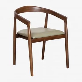 Pacote de 2 cadeiras de jantar de couro Visby Verde Bambu - Sklum