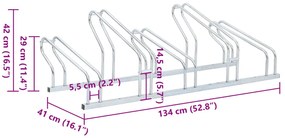 Suporte independente para 5 bicicletas aço galvanizado