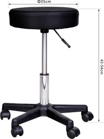 1x Banco de massagem com rodas, altura ajustável e base giratória, com 3 capa protetoras vermelho, preto, branco