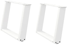 Pés para mesa de centro em formato de U, 2 peças, branco, 60x (42-43)