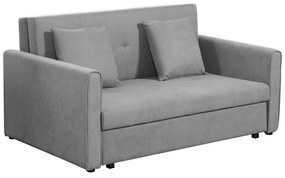HOMCOM Sofá Cama de 2 Lugares Estofado em Algodão com 2 Almofadas Apoio para os Braços e Armazenamento Sofá Duplo Moderno para Sala de Estar Escritório 152x101x81cm Cinza