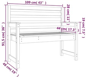 Banco de jardim 109x48x91,5 cm pinho maciço castanho-mel