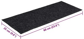 Tapetes de escada adesivos 30 pcs 60x25 cm retangular cinzento