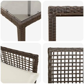 Conjunto de Jantar para Jardim 9 pcs Castanho 190 x 90 x 75 cm