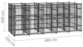 Canil de exterior 9,22 m² aço