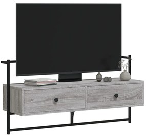 Móvel TV de parede 100,5x30x51cm deriv. madeira cinzento sonoma