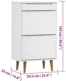 Sapateira Eva em Pinho Maciço - Branco - Design Escandinavo