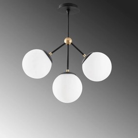 Candeeiro de Teto Gondol – Branco/Preto – 45 x 15 cm