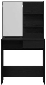 Mesa de Maquiagem em Carvalho Preto com Espelho - 74,5 x 40 x 141 cm