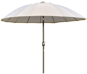 Outsunny Toldo Jardim Ø2,5x2,4m Manivela Haste Flexível Impermeável Proteção UV 18 Varetas Resistente Exterior Creme | Aosom Portugal