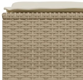 Bancos de jardim com almofadões 4 pcs vime PE bege