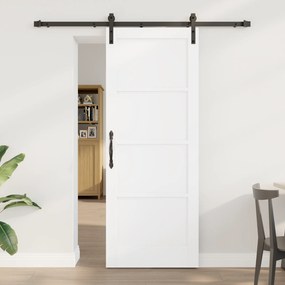 Porta Deslizante vidaXL com Kit de Hardware Branca 78x202 cm Madeira S