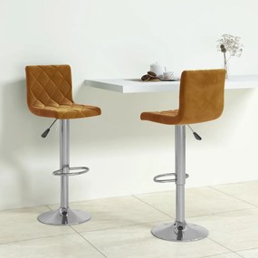 vidaXL Bancos de bar 2 pcs veludo castanho