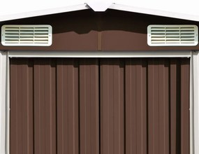 Abrigo de jardim 257x298x178 cm metal castanho