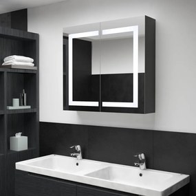 Armário espelhado para casa de banho com LED 80x12,2x68 cm