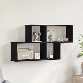 Armário de Parede de Carvalho Preto vidaXL 76x15x53 cm Feito de Madeira Engenharia