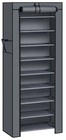 SONGMICS Sapateira de 10 níveis com capacidade para até 27 pares de sapatos, organizador de armazenamento independente, 58 x 28 x 160 cm, cinza RXJ10G