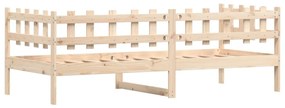 Sofá-cama sem colchão 90x200 cm madeira de pinho maciça