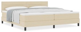 Cama Box Bege Tecido 200 x 200 cm Colchão de Cama Retangular