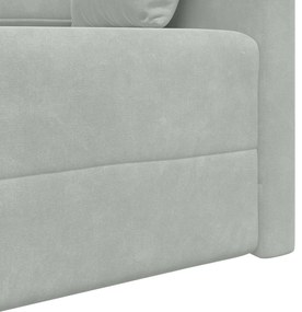 Sofá Cama de Chão 2-em-1 Cinza Claro 213x144x60 cm Veludo