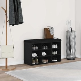 Banco de Armazenamento vidaXL Preto Carvalho 80x30x48 cm Madeira Engenharia