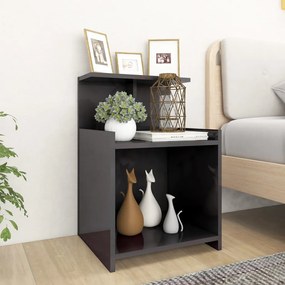 vidaXL Mesa de cabeceira derivados de madeira cinza brilhante