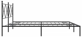 Estrutura de cama com cabeceira 200x200 cm metal preto