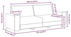 Sofá de 3 lugares 180 cm tecido verde-escuro