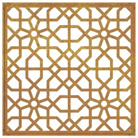 Decoração p/ muro de jardim 55x55 cm aço corten design árabe