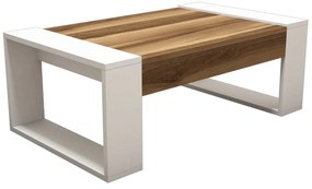 Mesa de Centro Venüs – Nogueira/Branco – 102x37,6x60 cm