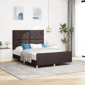 Estrutura de Cama vidaXL Castanho Escuro 140x200 cm em Tecido