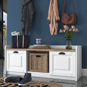 **** Hall Stand P2 – Branco Nogueira – 120x45x40 cm

**